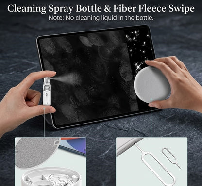 Comfort4u 20-in-1 electronics cleaning kit showing brushes, spray bottles, and cleaning tools for keyboards, phones, and earbuds.